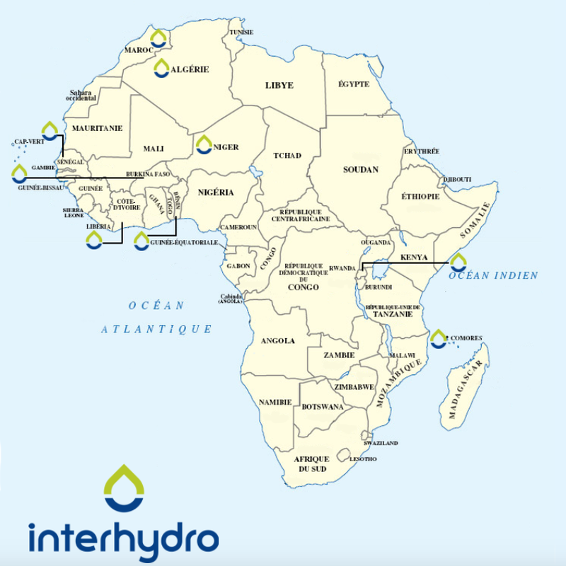 Présence d'Interhydro sur le continent africain
